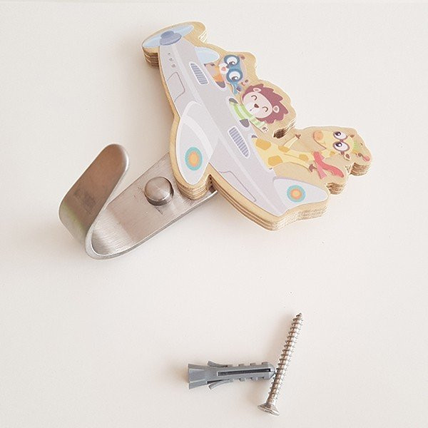Children's hanger - Airplane with animals