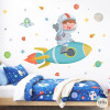 vinilos infantiles astronauta en cohete habitación bebé pegatinas pared infantiles