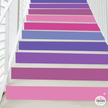 Autocollants décoratifs pour escaliers éducatifs – Tons lavande