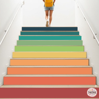 Decorative decals for educational staircases – Natural tones