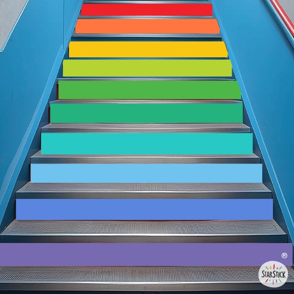 Autocollants décoratifs pour escaliers éducatifs – Couleurs confettis