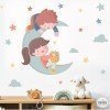 Stickers décoratifs - Enfants sur la lune - Décor idéal frères