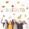 Montessori stickers for school canteens - Word Yum Yum + fruits