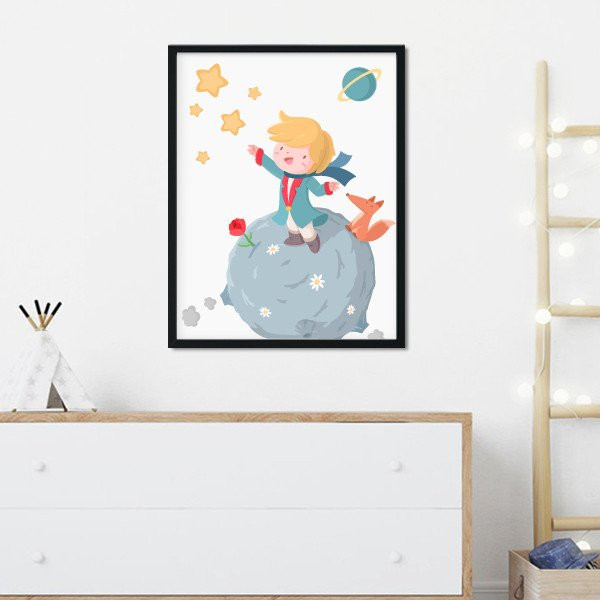 Cuadro decorativo para bebé personalizable. Pequeño príncipe. Decoración pared cuarto bebé