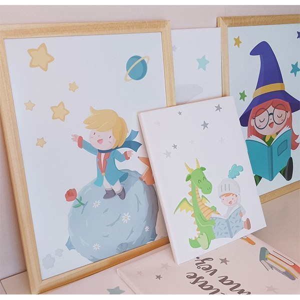 Tableaux décoratifs personnalisables pour bébé. Petit prince