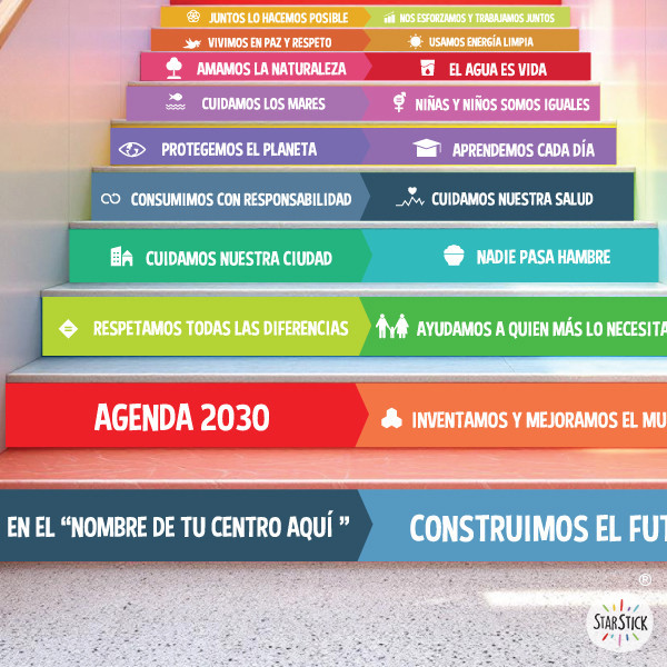 Staircase Stickers with the 10 SDGs – Educational Decoration Agenda 2030