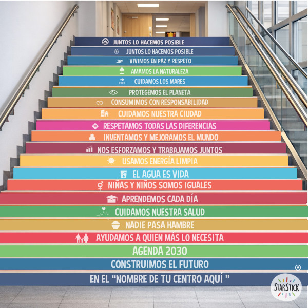 Stair Step Stickers with the SDGs – 20 Steps | Educational Decoration