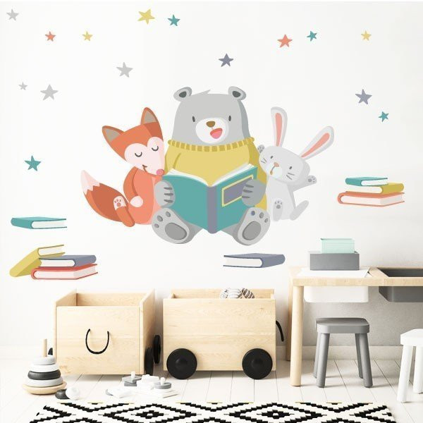 Vinils infantils - Animals llegint