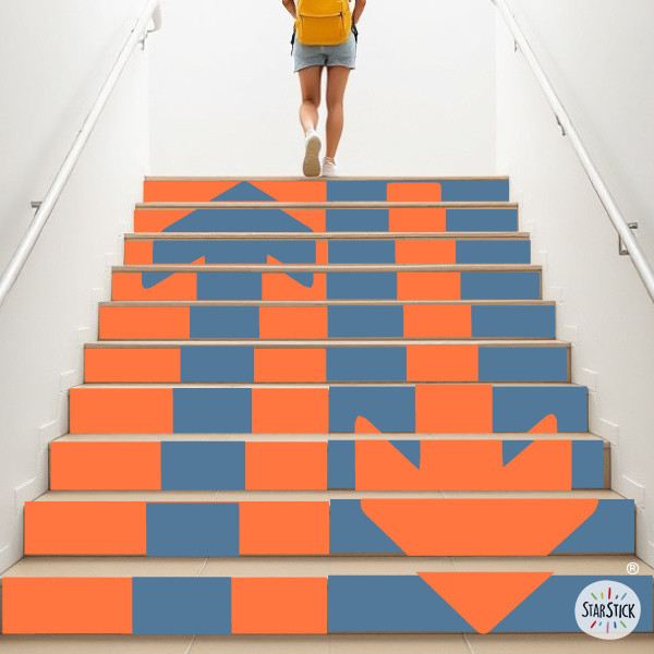 Stair stickers with bicolor arrows | Educational signage