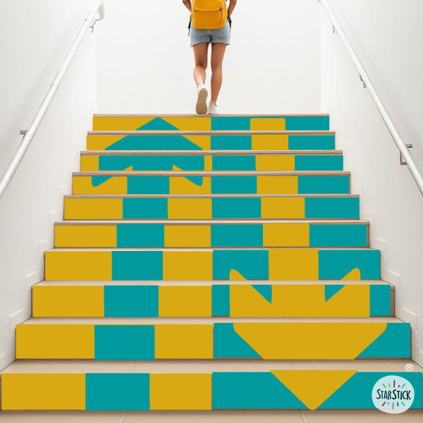Stair stickers with bicolor arrows | Educational signage