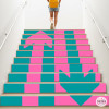Vinilos autoadhesivos para escaleras con flechas bicolor | Señalización educativa
