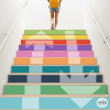 Vinilos para escaleras con flechas de colores|Señalización educativa