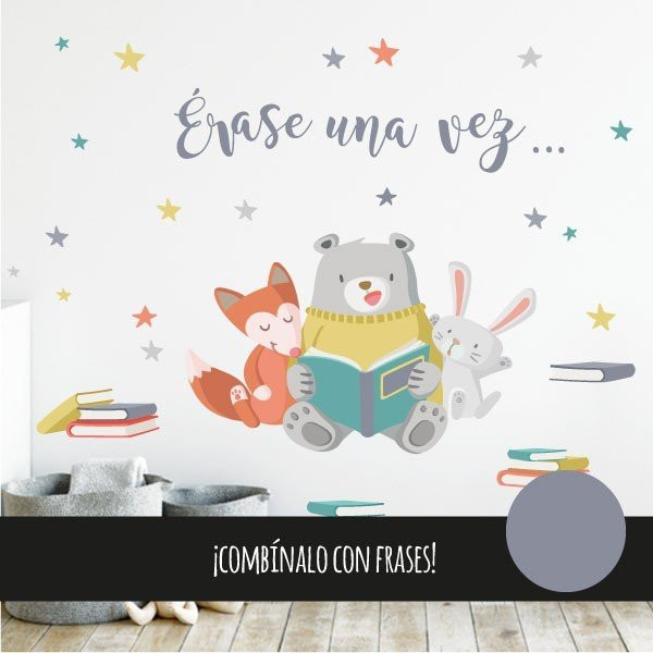 Vinils infantils - Animals llegint