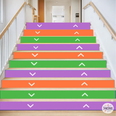 Stickers pour marches avec flèches personnalisables en couleur