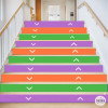 Stair step vinyls with color-customizable arrows