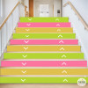 Stair step vinyls with color-customizable arrows