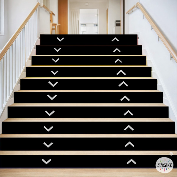 Stair step vinyls with color-customizable arrows