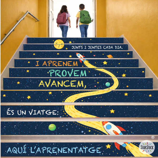 Decorative stickers for educational staircases – Learning is a journey