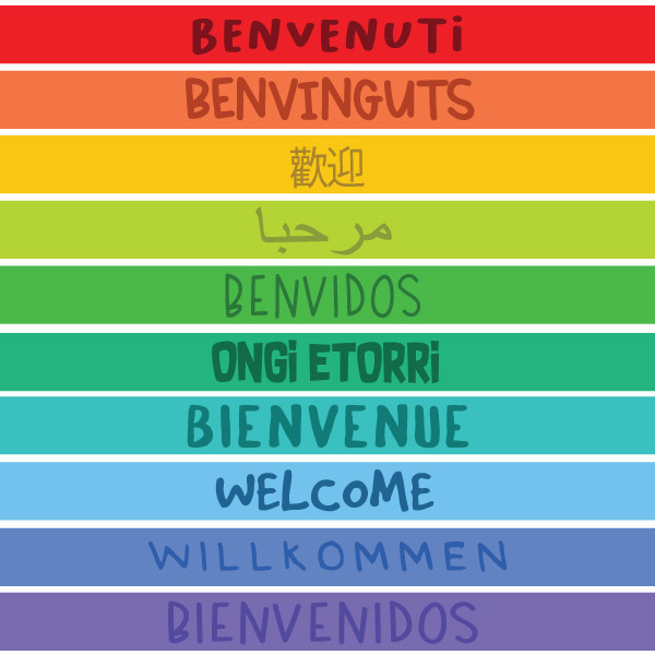 Stickers pour escaliers - Bienvenue multilingue