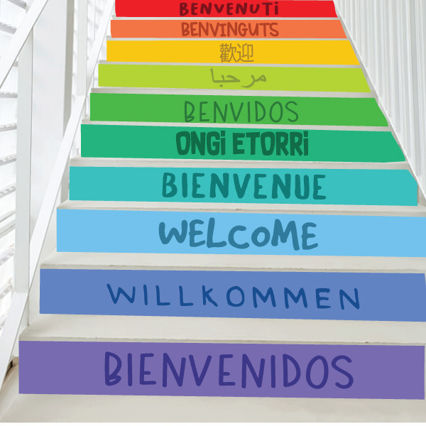 Vinils per a escales - Benvinguts multi idioma
