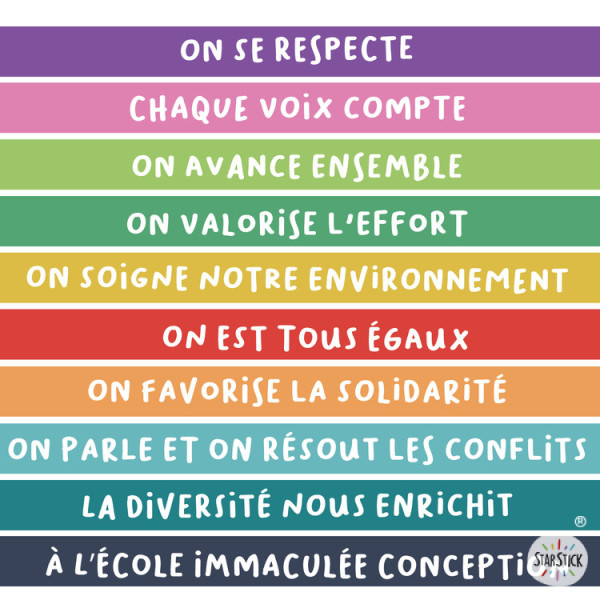 Stickers personnalisables pour escaliers d’établissement scolaire – couleurs vives et design éducatif