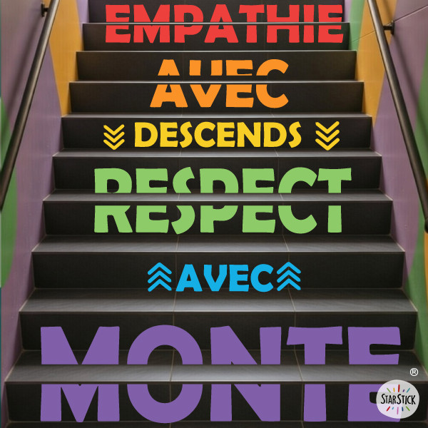 Sube - Vinilos educativos para escaleras | Respeto y empatía