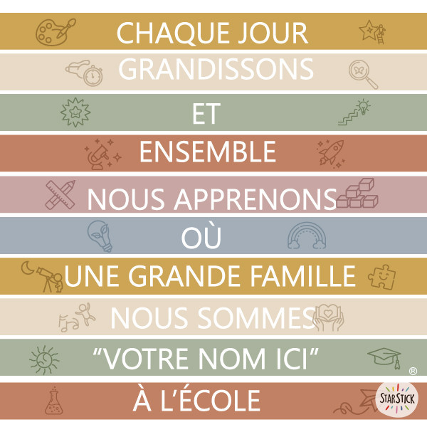 Famille |Stickers pour escaliers d’écoles – Ensemble, nous sommes une Famille