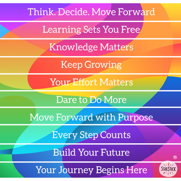 Vinilos para escaleras de centros educativos | Aquí empieza tu camino