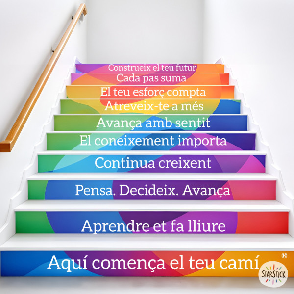 Vinilos para escaleras de centros educativos | Aquí empieza tu camino