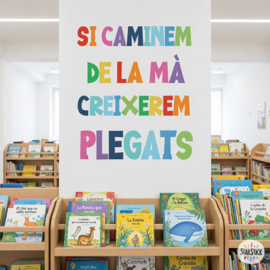 Educational Wall Decal “If We Walk Hand in Hand, We Grow Together”