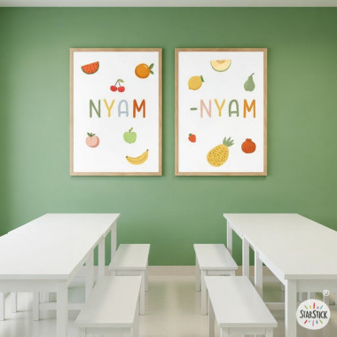 Disfruta. 2 Láminas decorativas para comedores escolares