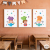 Pack de 3 affiches enfants - Les trois cuisiniers - Décoration cantine scolaire