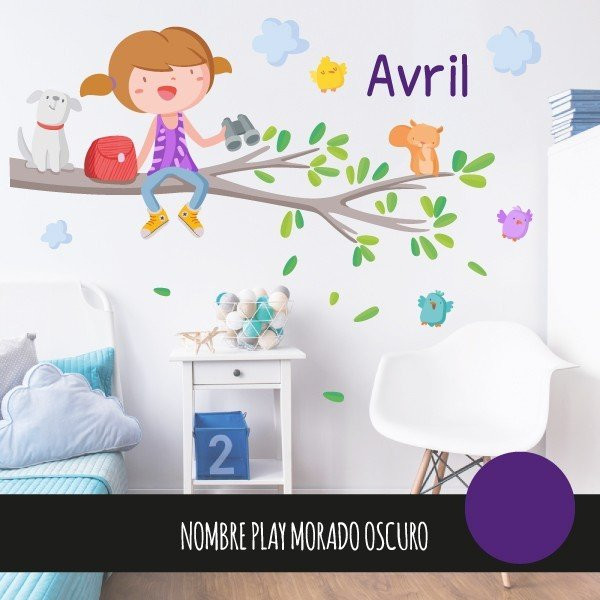 Vinil infantil - Nena a la branca de l'arbre