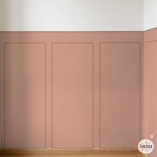 Papel pintado autoadhesivo imitación paneles de madera para media pared