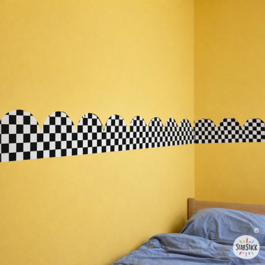 Sanefa de paret racing cars | Autoadhesiva i fàcil de col·locar | Decoració infantil divertida