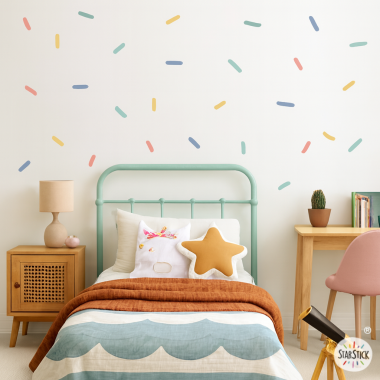Vinils decoratius de paret Tires de confeti Candy | Decoració infantil i juvenil