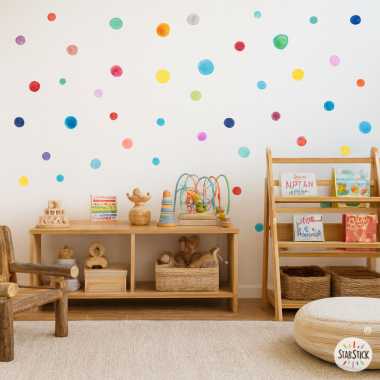 Vinilo Confeti Acuarela para Pared | Decoración Infantil Moderna