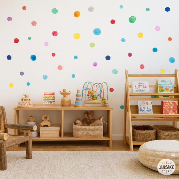 Vinilo Confeti Acuarela para Pared | Decoración Infantil Moderna