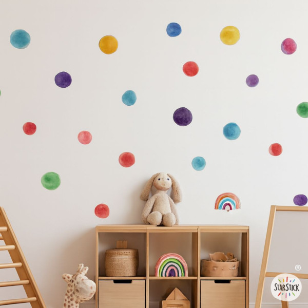 Vinilo Confeti Acuarela para Pared | Decoración Infantil Moderna