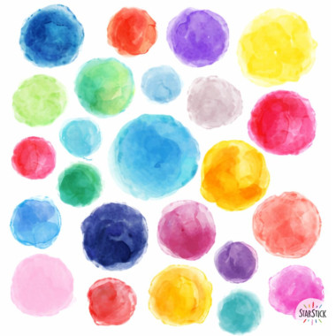 Vinilo Confeti Acuarela para Pared | Decoración Infantil Moderna