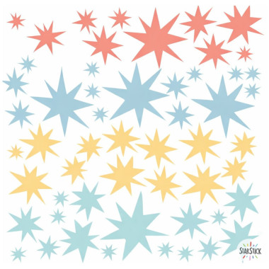 Vinilo decorativo de estrellas Rocky para pared, ideal para habitaciones infantiles y juveniles.