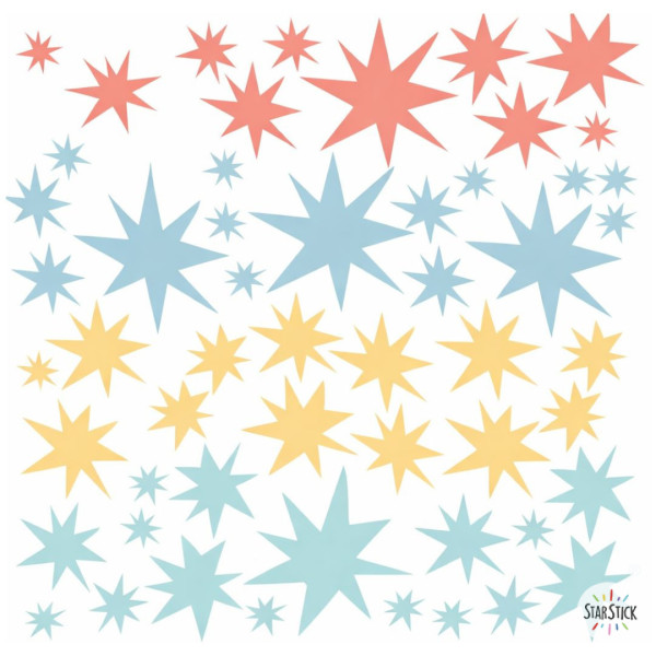 Vinilo decorativo de estrellas Rocky para pared, ideal para habitaciones infantiles y juveniles