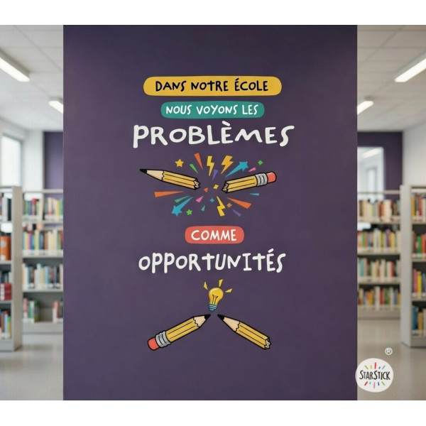 Decoració mural educativa per a escoles amb frase motivadora sobre oportunitats