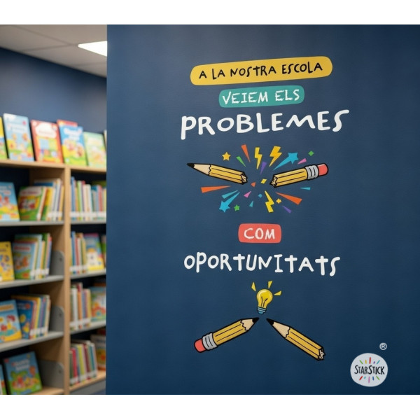 Decoració mural educativa per a escoles amb frase motivadora sobre oportunitats