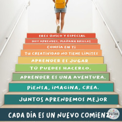 Vinilos para escaleras escolares con frases Montessori | Decoración educativa