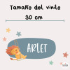 vinil infantil personalitzat amb nom lleó lluna gronxador