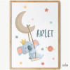 cuadro infantil personalizado nombre koala luna columpio decoración habitación bebé