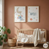 Tableau pour enfants personnalisé avec prénom – Koala sur la lune avec balançoire pour chambre bébé