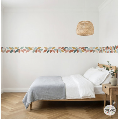 Sanefa adhesiva infantil de fulles multicolor per decorar tot tipus de parets