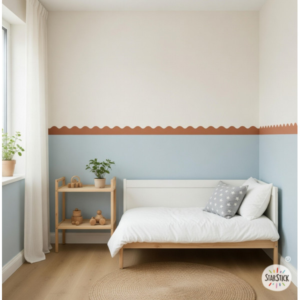 sanefa autoadhesiva ondulada per a decoració de parets amb efecte pintat